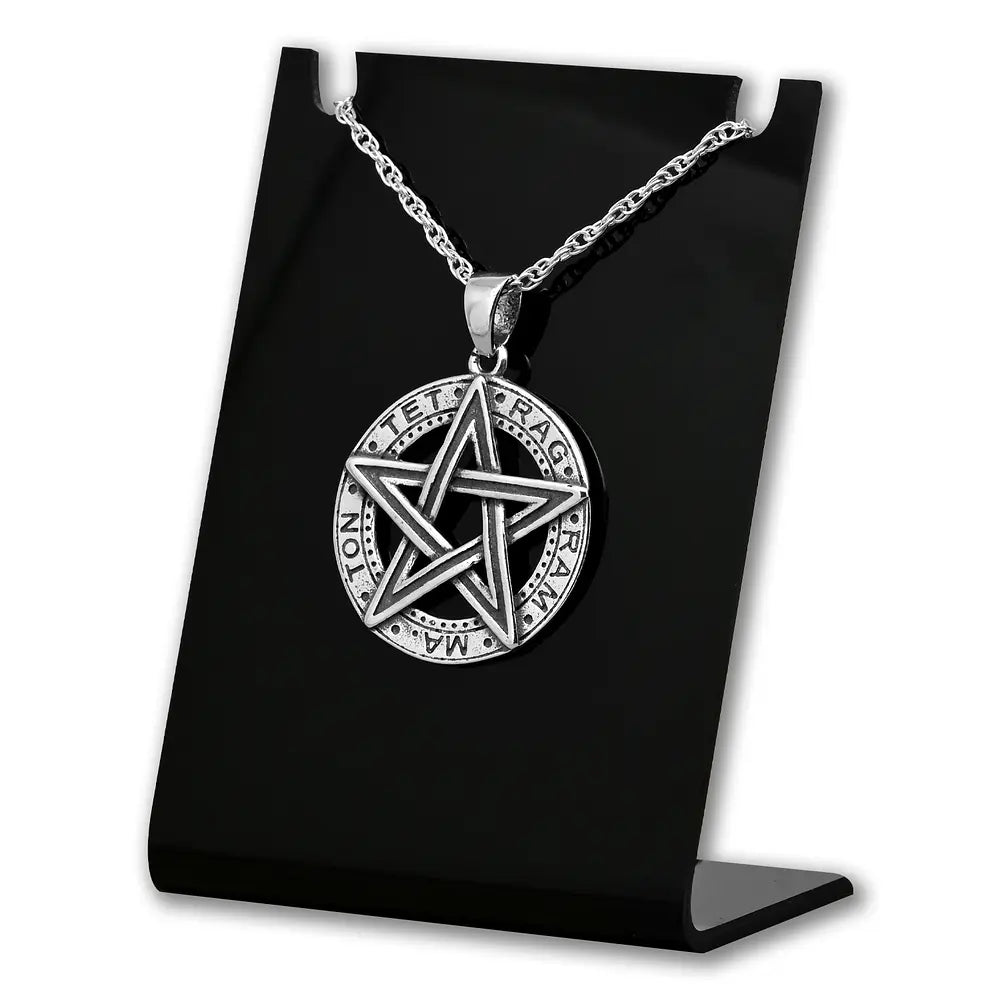 Colgante tetragrammaton con estrella en plata fina 925 #F31