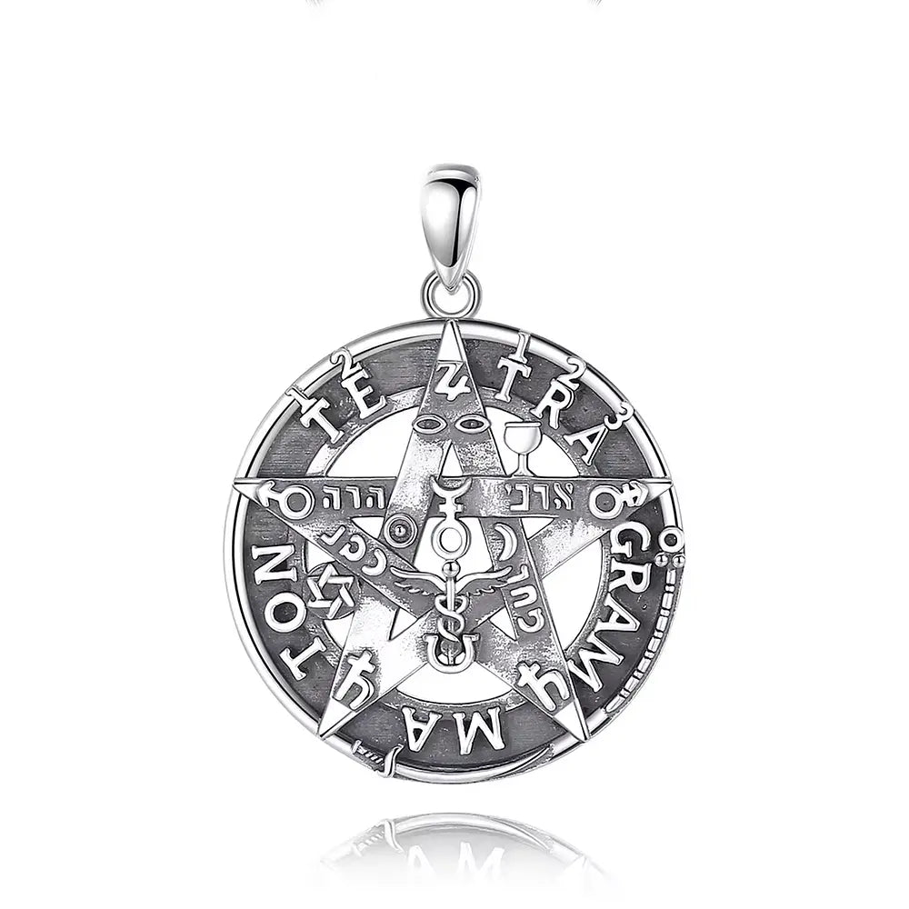 Colgante tetragrammaton original full definición en plata fina 950