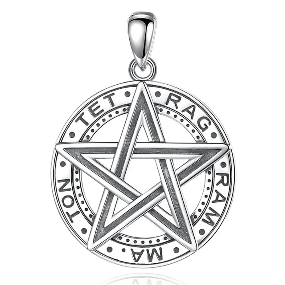 Colgante tetragrammaton con estrella en plata fina 925 #F31